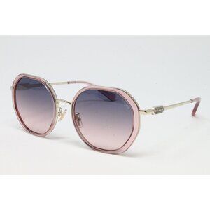 Coach HC7141-90050J Transparent Pink Gold 54mm Geometric Metal Womens Sunglasses